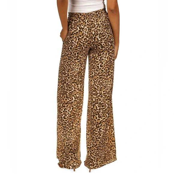 NWOT Michael Kors Leopard Print Wide Leg Pants - Picture 3 of 11